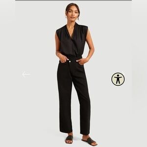 NEW Modern Citizen Row V Neck Cotton Top Black Size XL